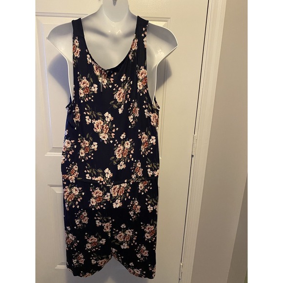 NWT Maurices Sleeveless Blue Floral Knit Dress Pockets Stretch Plus 3X Womens - Picture 4 of 6
